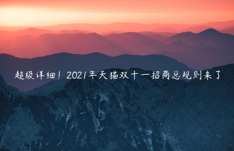 超級詳細(xì)！2023年天貓雙十一招商總規(guī)則來了